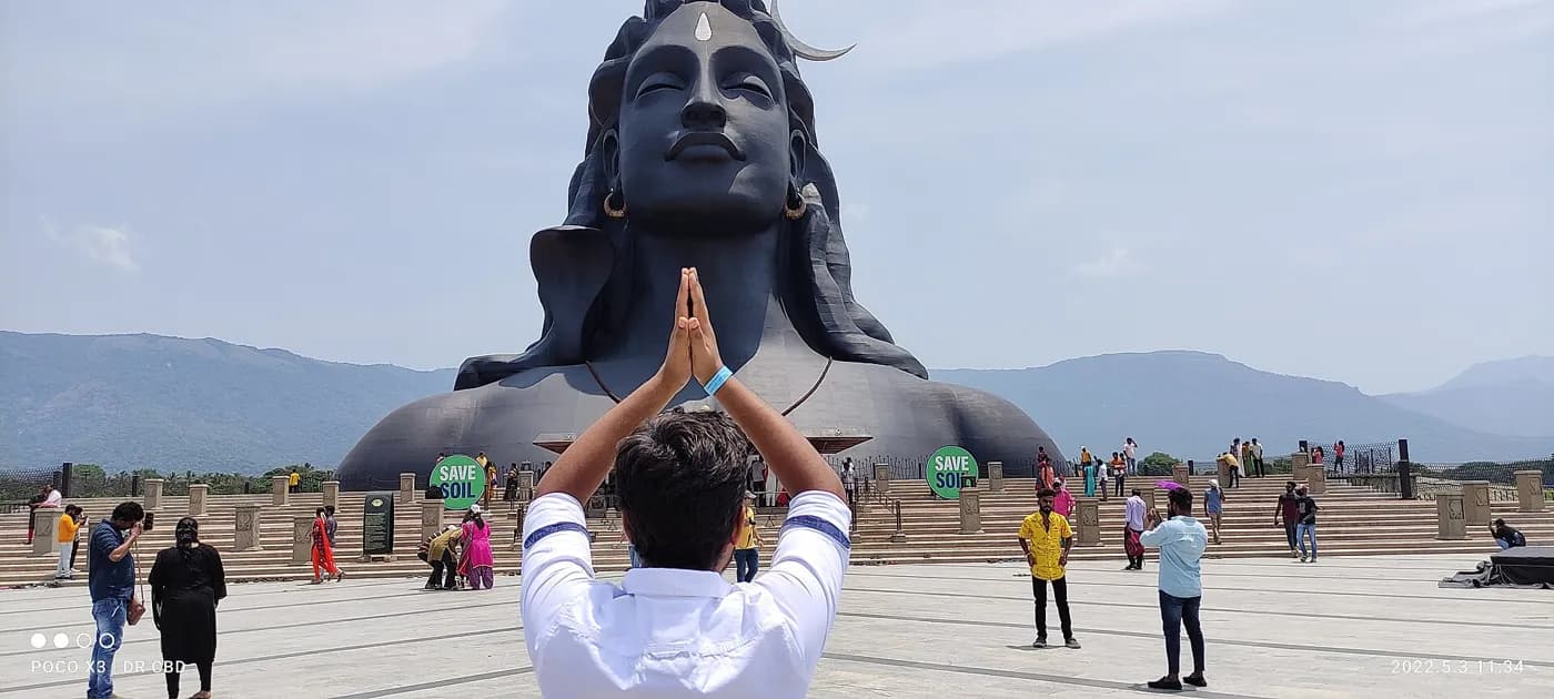 Adiyogi Shiva Statue near Coimbatore — top place to explore on a Hire N Ride trip