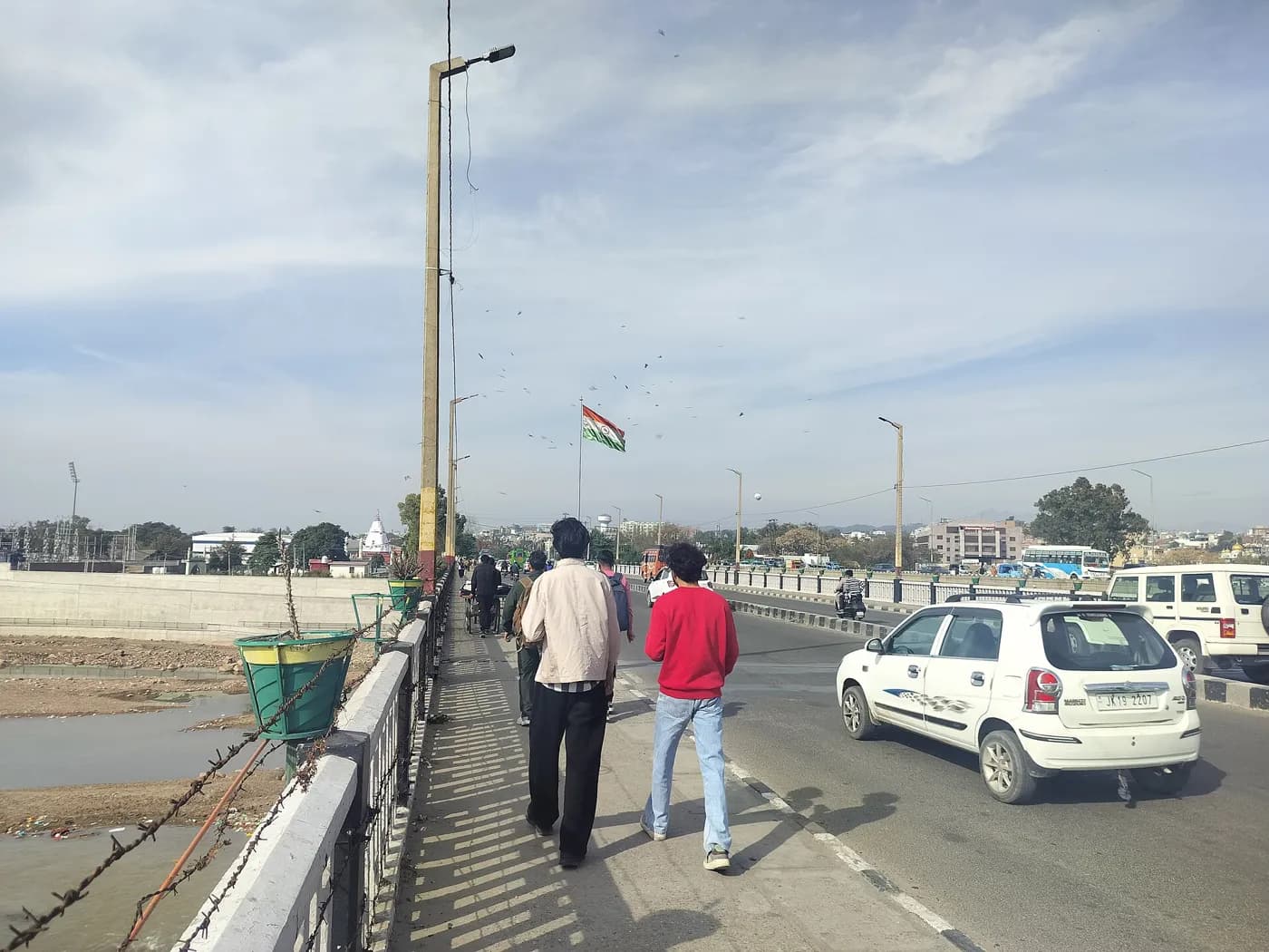 Flag on the Tawi bridge, Jammu