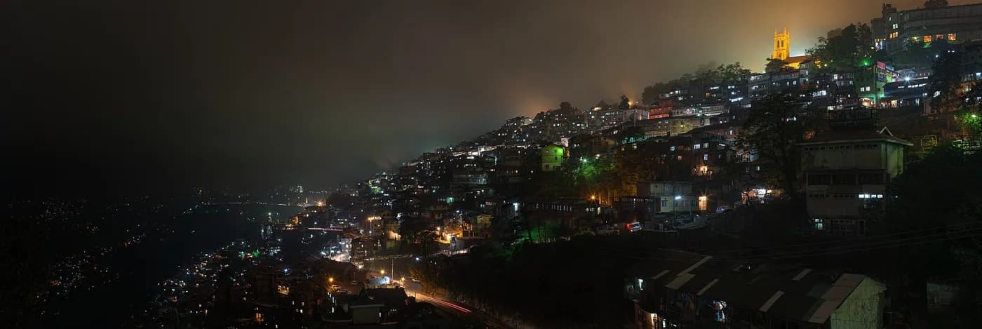 Shimla town lights at night