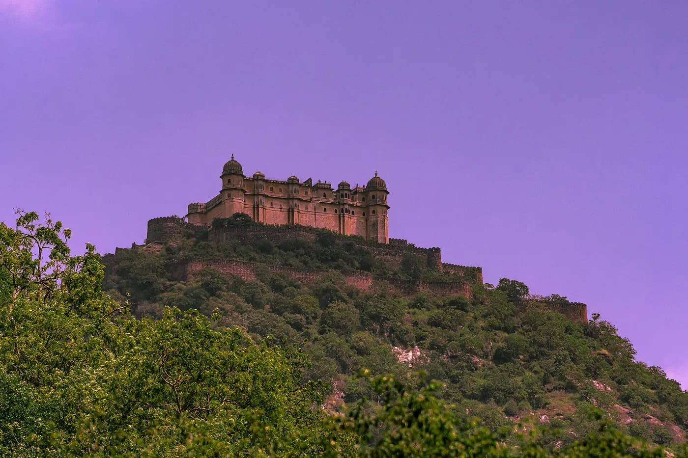 Kumbhalgarh Fort seen from the forest