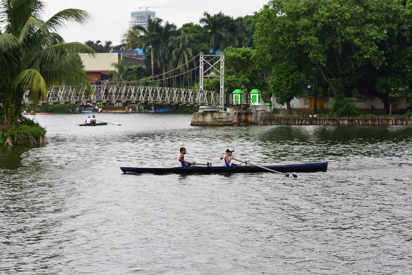 Rowers on Rabindra Sarobar lake