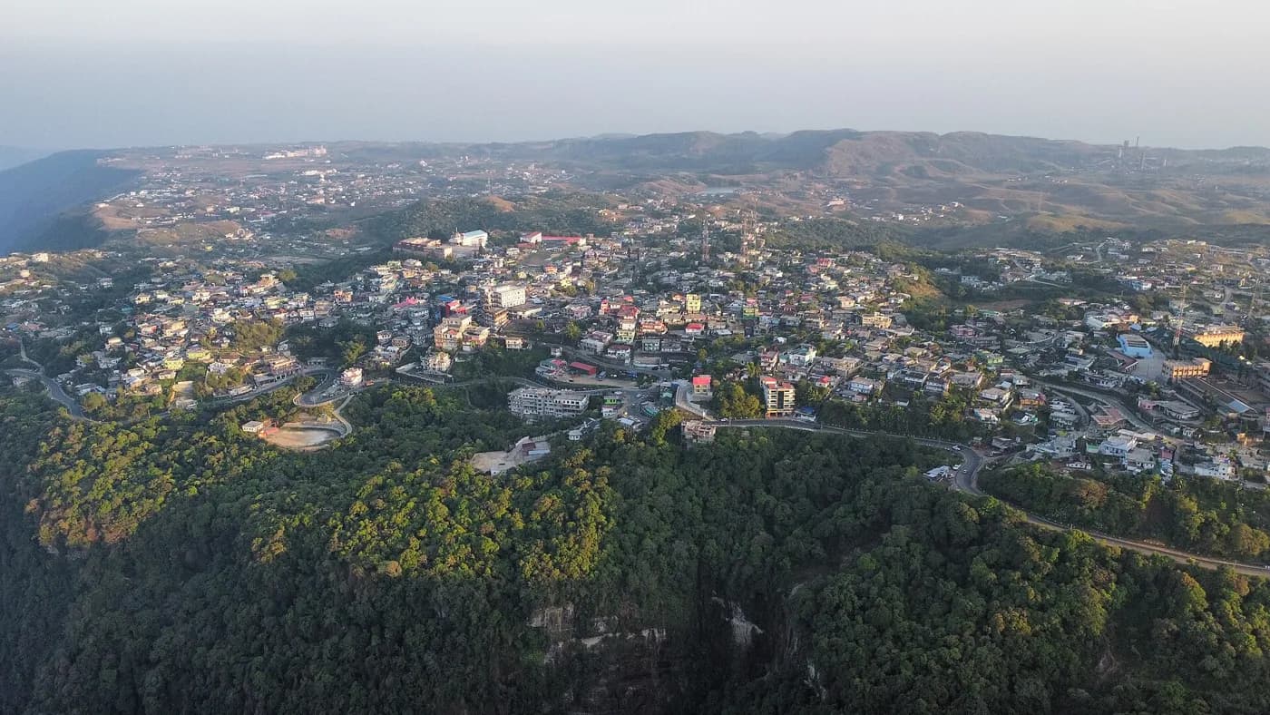 Aerial view of the Sohra plateau