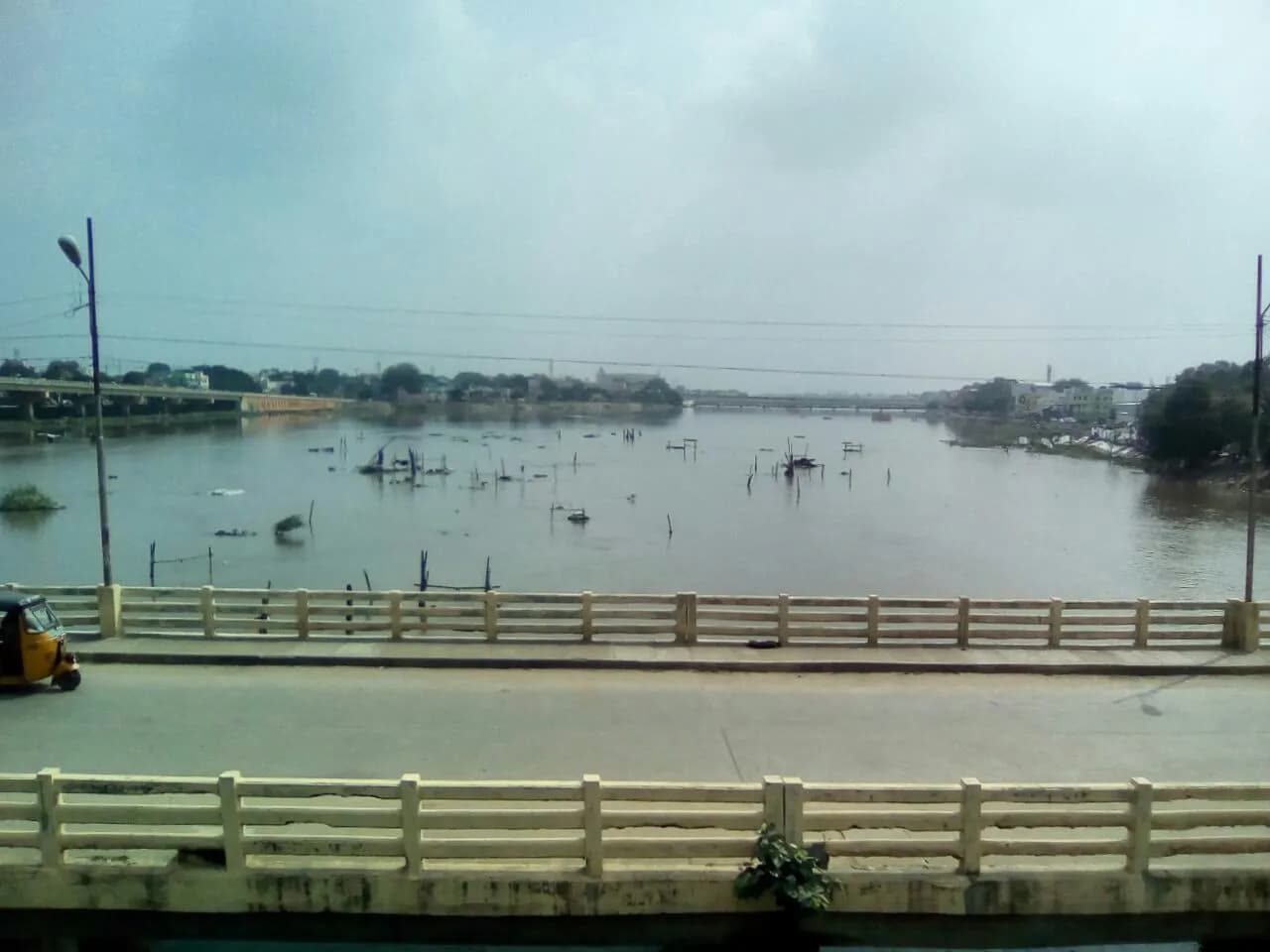 The Vaigai river seen from a train