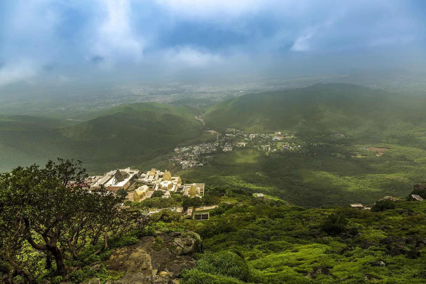 Girnar Jain temples seen from the mountain