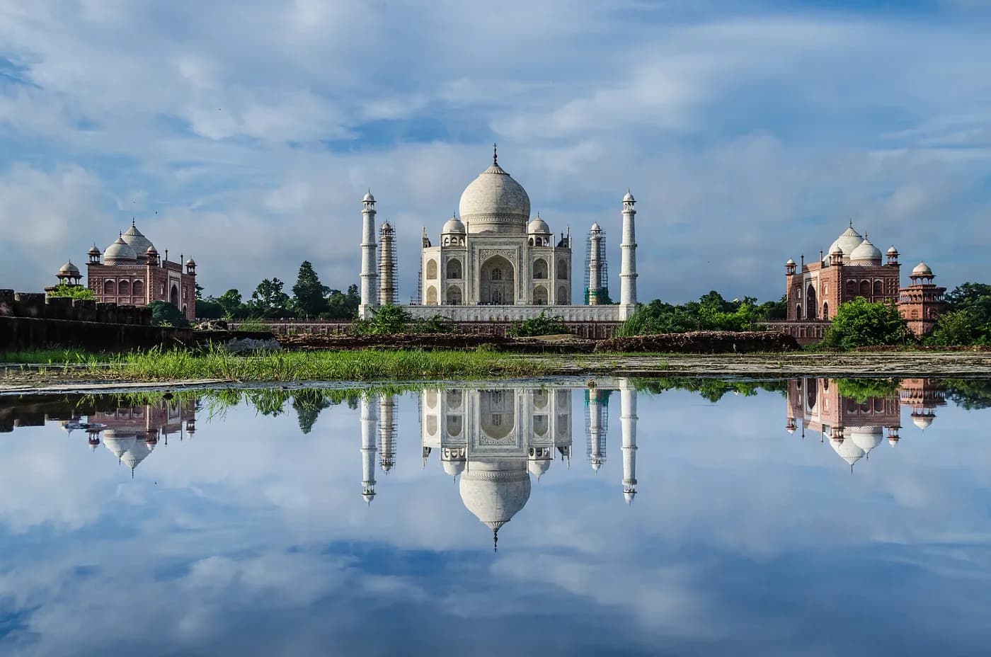 Taj Mahal reflected in water