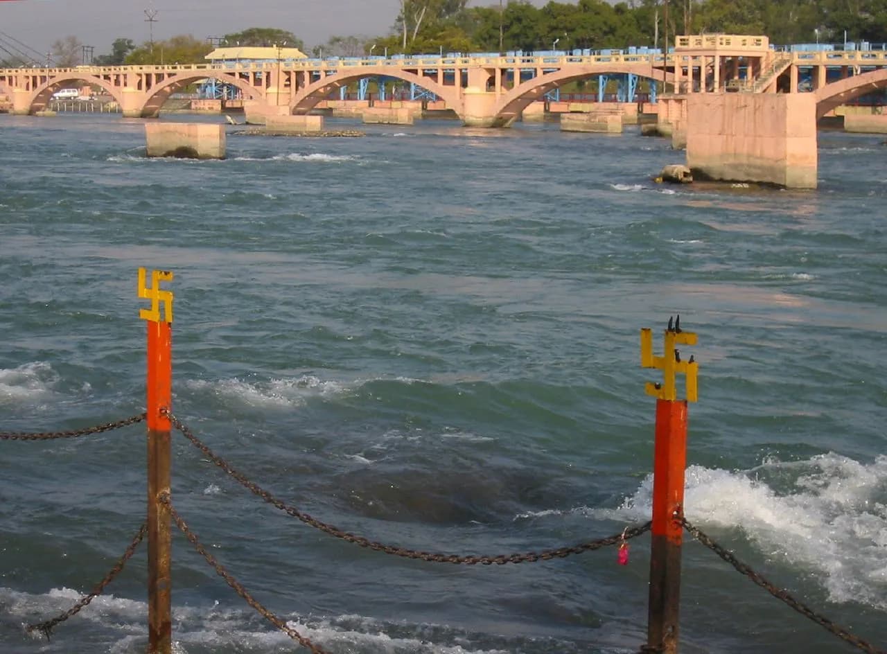 Ganges flowing near Har ki Pauri, Haridwar - near Muzaffarnagar, bike rental by Hire N Ride