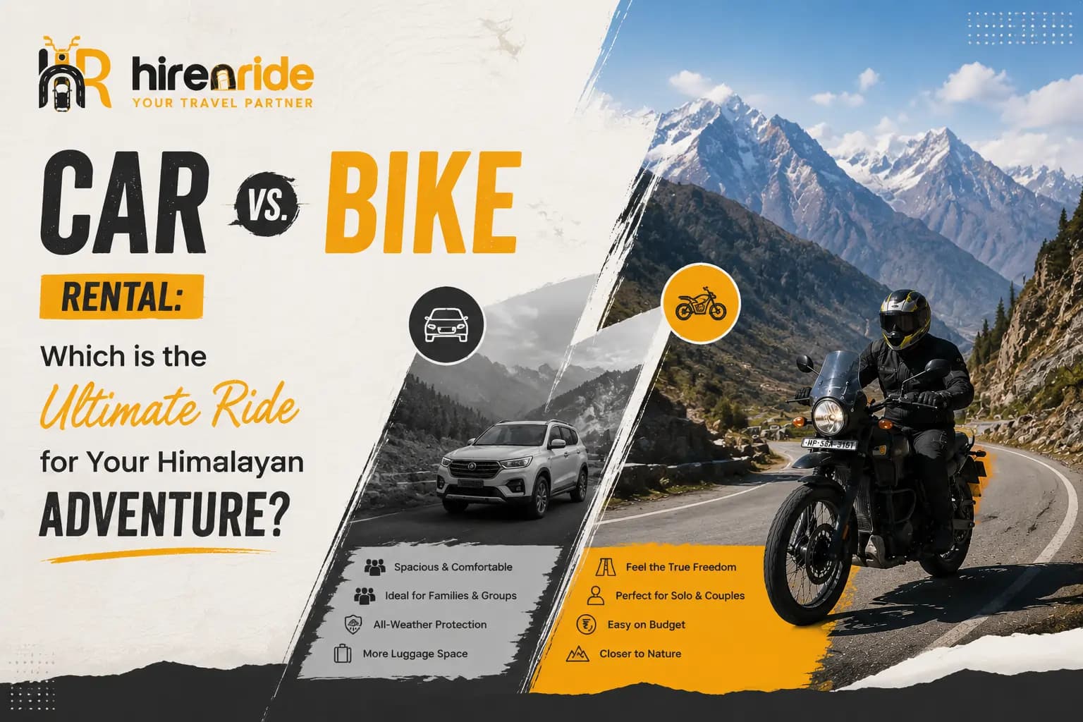 Car vs. Bike Rental: Which is the Ultimate Ride for Your Himalayan Adventure?