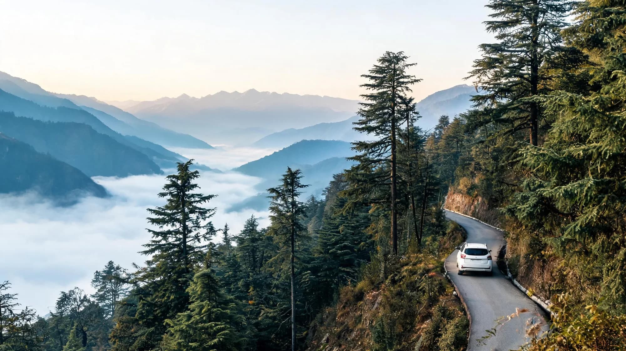 Past Ashoka's Rock at Kalsi, the Road Climbs to Chakrata's Deodars
