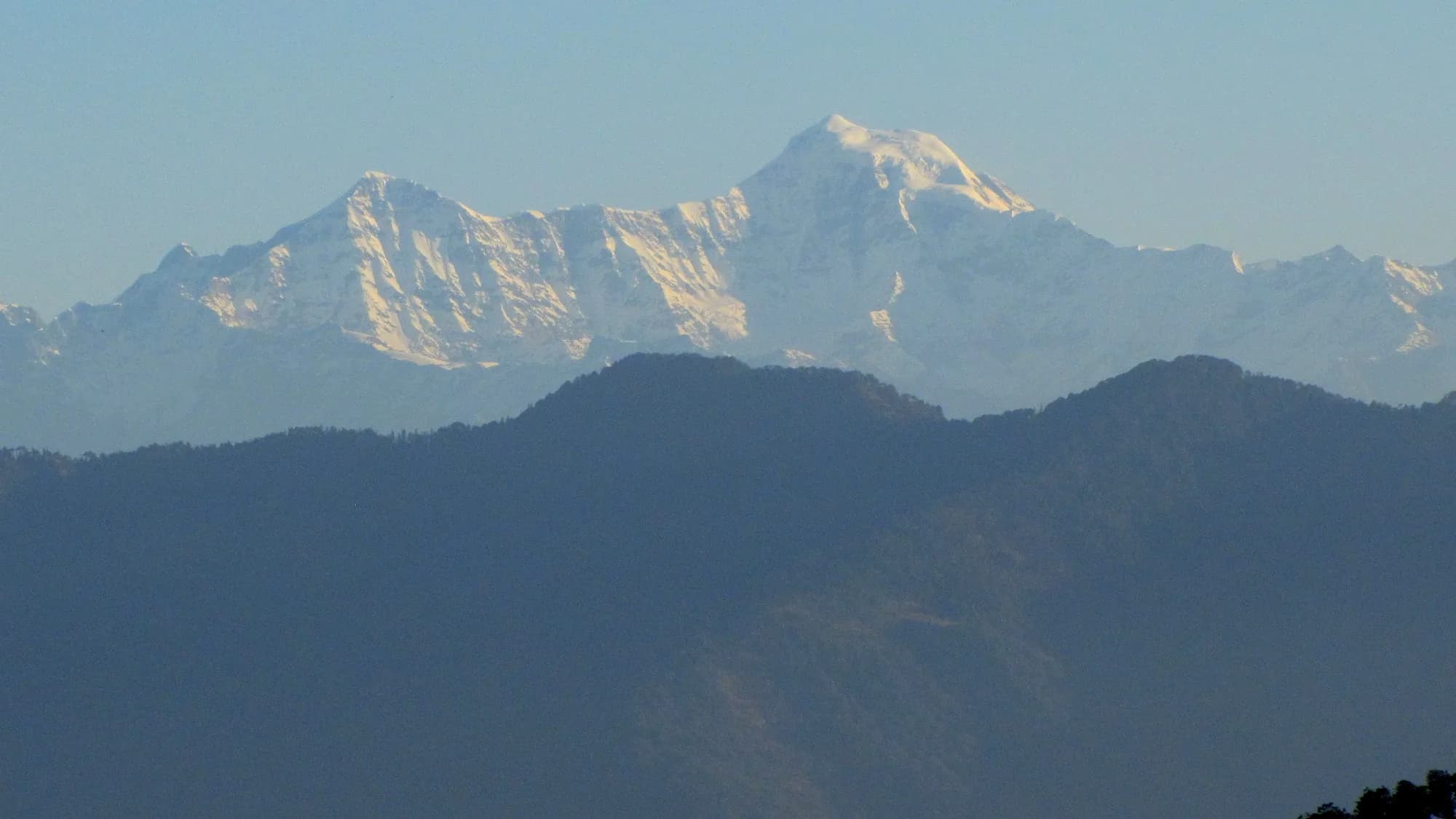 The Himalayas Light First at Kunjapuri, Biked from Rishikesh